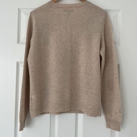 Apt.9 vintage down bottom short rhombus node beige pink cardigan Sz XL - Picture 5 of 8